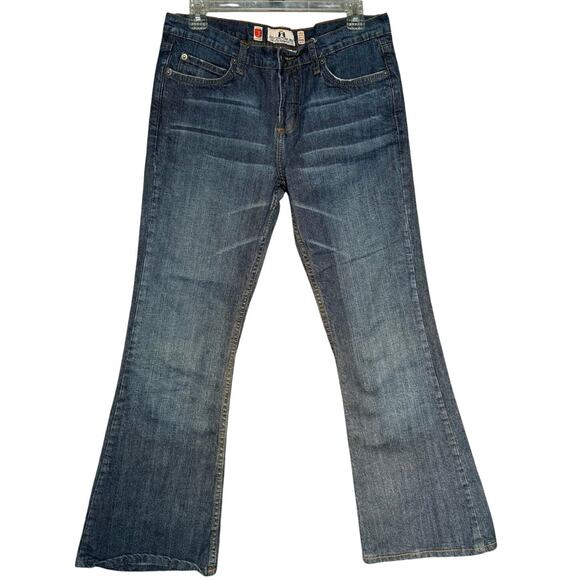 Y2K VTG Juicy Couture Low Rise Flare Sequin J Pocket Jeans Women 30 Medium Wash - Picture 1 of 9